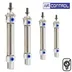 تصویر جک پنوماتیکی قلمی Aircontrol سایز 150×25 با بدنه آلومینیومی نقره ای
